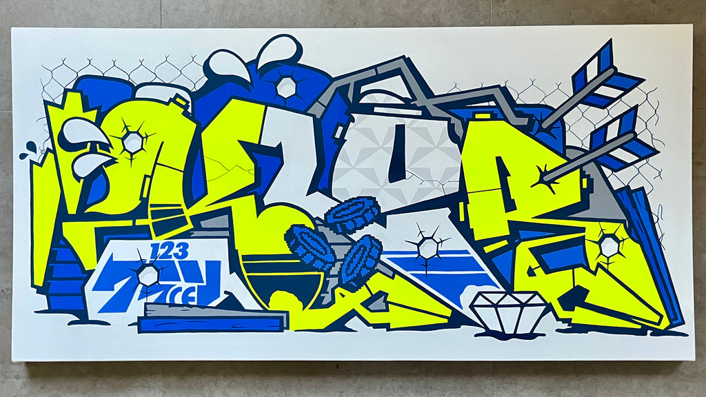 24 x 48 " - klor Lime graffiti