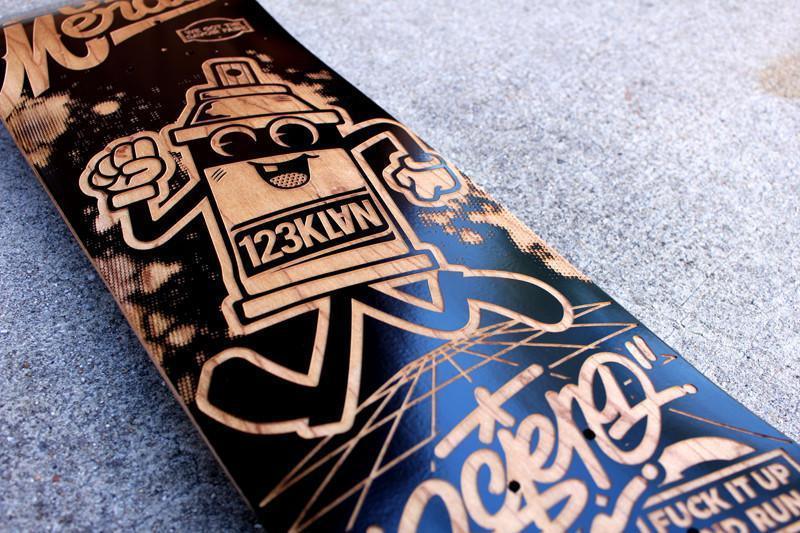 123Klan Collector Skateboard Spraycan Version - 123klan 123klan graffiti art