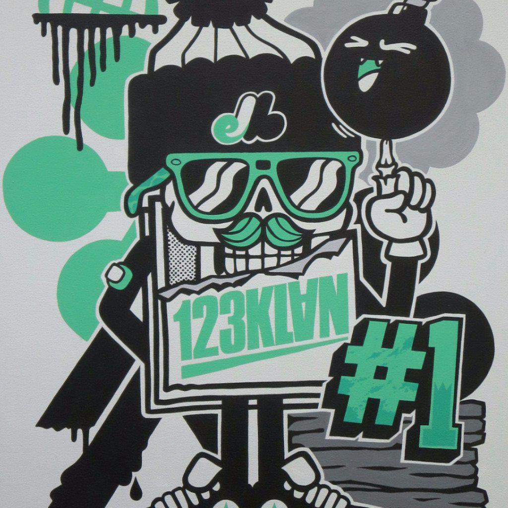" 123KLAN Icon Mr Card " 18 x 24" - 123klan 123klan graffiti art