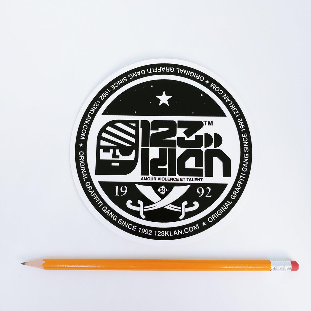 123KLAN JUMBO ROUND LOGO STICKER - 123klan 123klan graffiti art