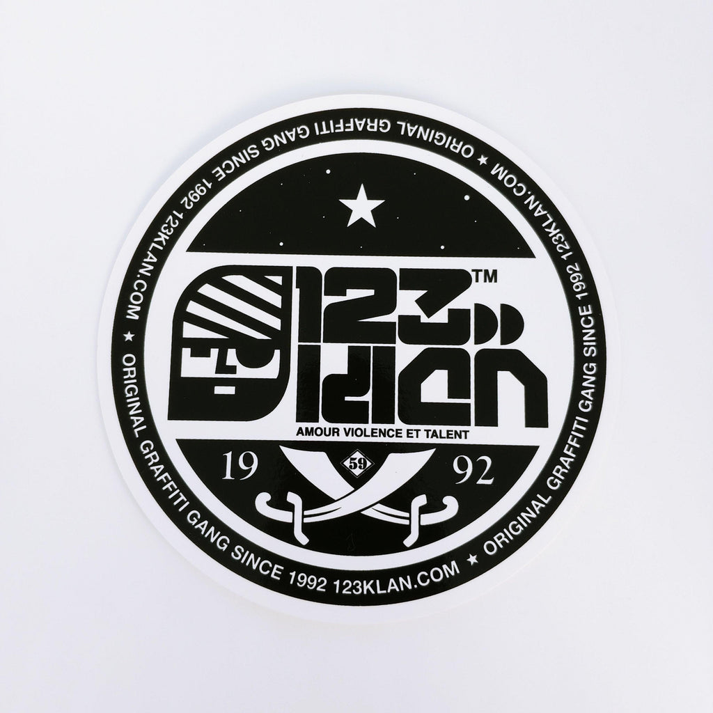 123KLAN JUMBO ROUND LOGO STICKER - 123klan 123klan graffiti art