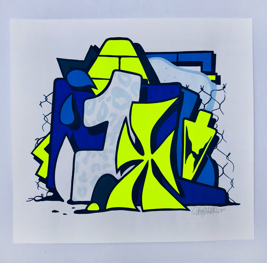«  Deux »Sketch Medium Size - 123klan 123klan graffiti art