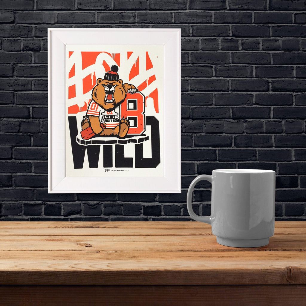 ART PRINT BEAR MASCOT 9 X 12" - 123klan 123klan graffiti art