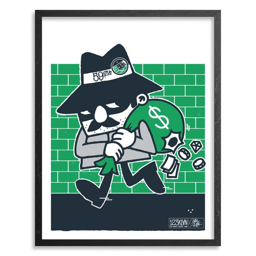 Art Print The Robber Mascot Green - 123klan 123klan graffiti art