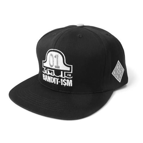 BANDIT1SM LOGO SNAPBACK HAT BLACK - 123klan 123klan graffiti art