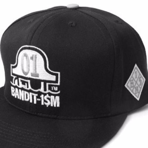 BANDIT1SM LOGO SNAPBACK HAT BLACK - 123klan 123klan graffiti art