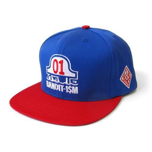 BANDIT1SM LOGO SNAPBACK HAT BLUE AND RED - 123klan 123klan graffiti art