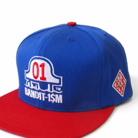 BANDIT1SM LOGO SNAPBACK HAT BLUE AND RED - 123klan 123klan graffiti art