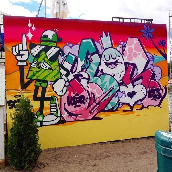 " Beach Club " 112 x 170" - 123klan 123klan graffiti art