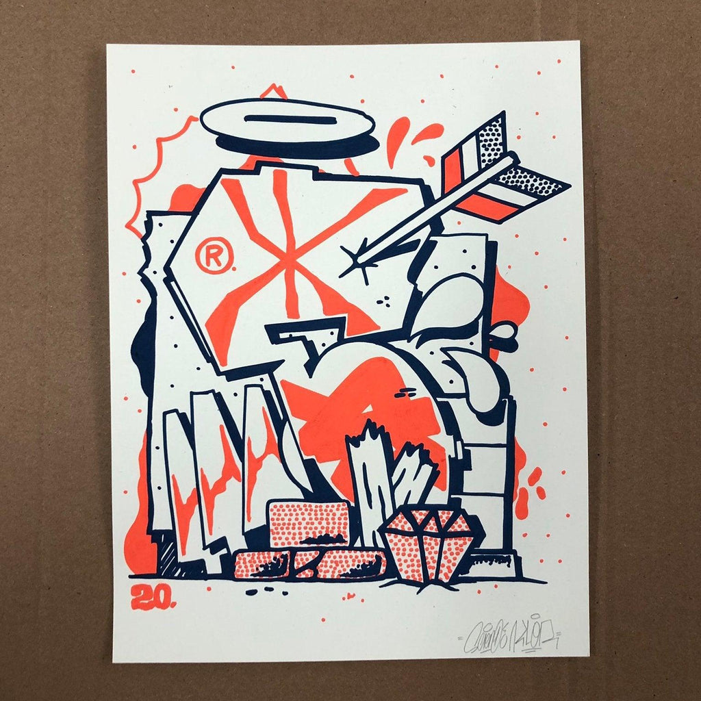 E Sketch   8 1/2 x 11 " - 123klan 123klan graffiti art