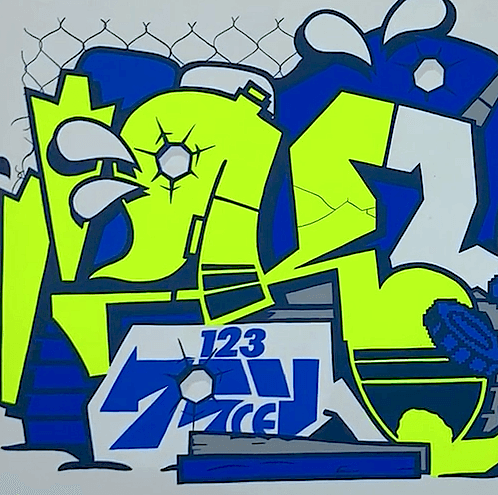 klor Lime 24x48" - 123klan 123klan graffiti art