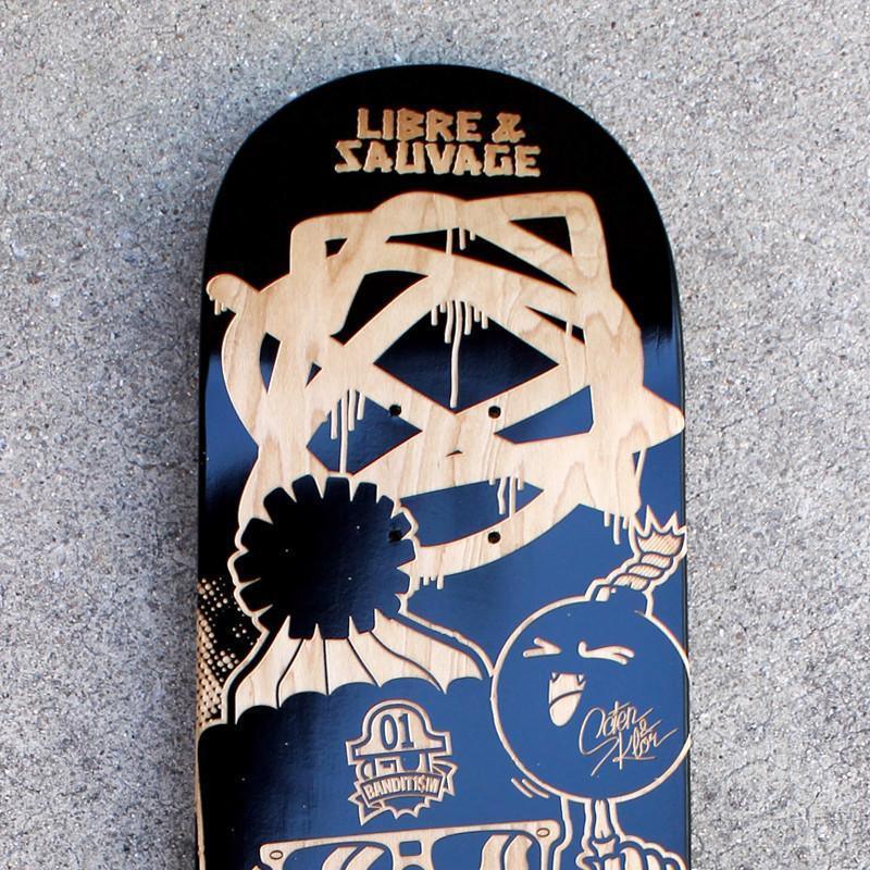 "Libre et Sauvage"  123KLAN Collector Skateboard - 123klan 123klan graffiti art