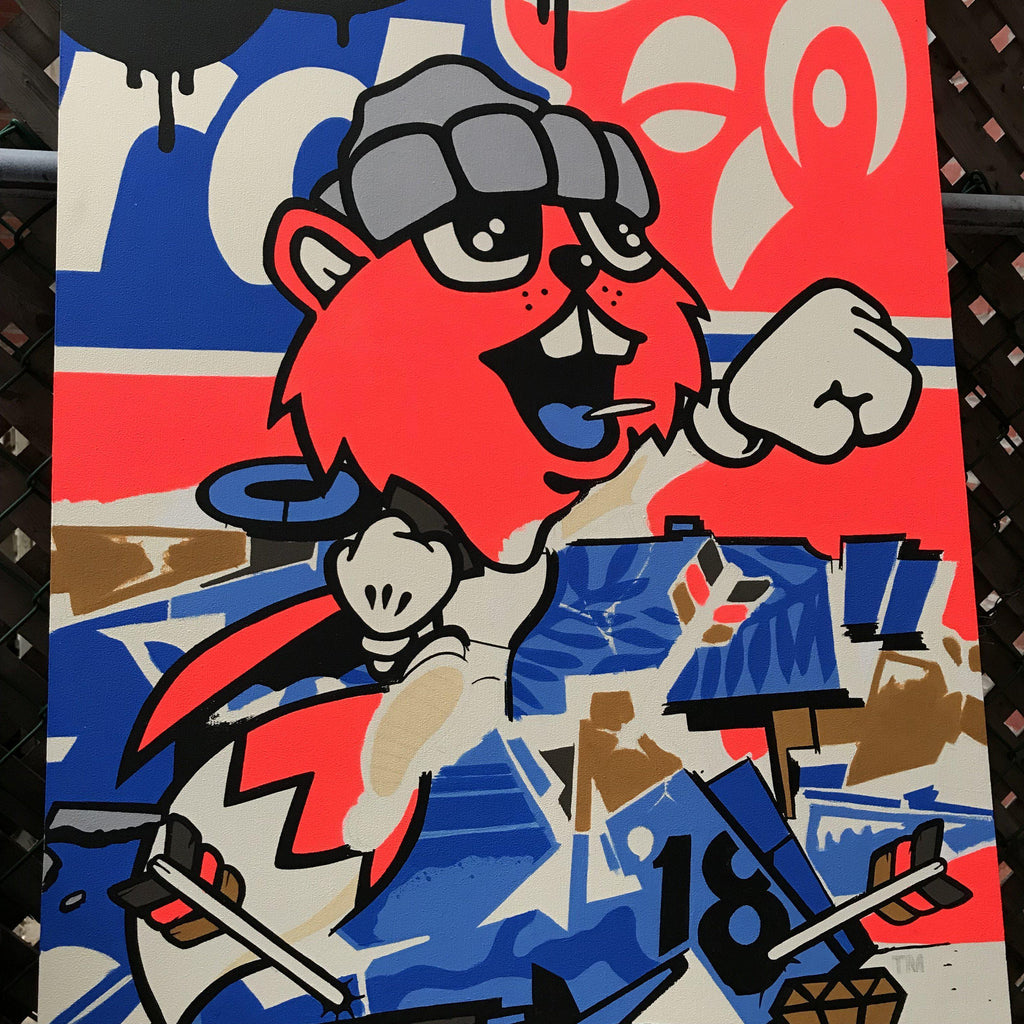 " Mash Up PL A.K.A Pierre Luc  "  24 x 36" - 123klan 123klan graffiti art