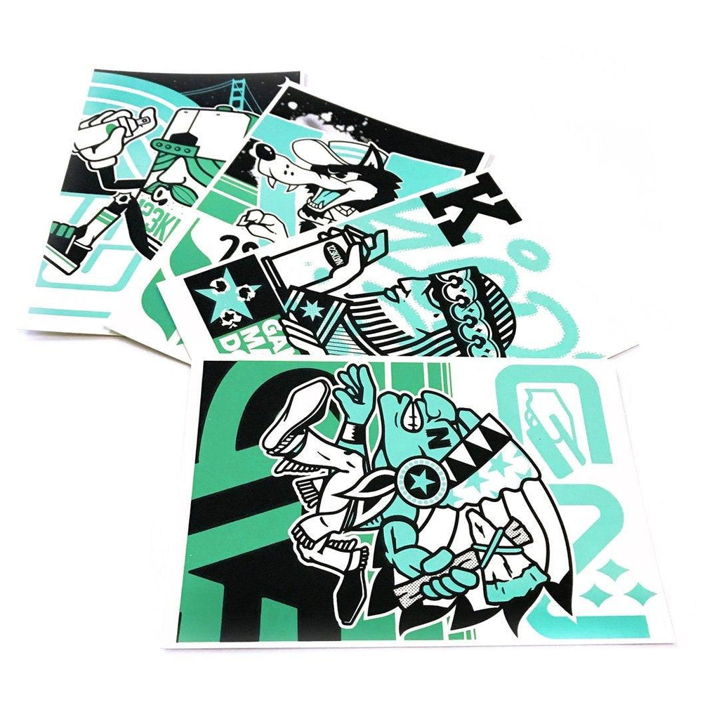 MINI PRINTS GREEN SERIES - 123klan 123klan graffiti art