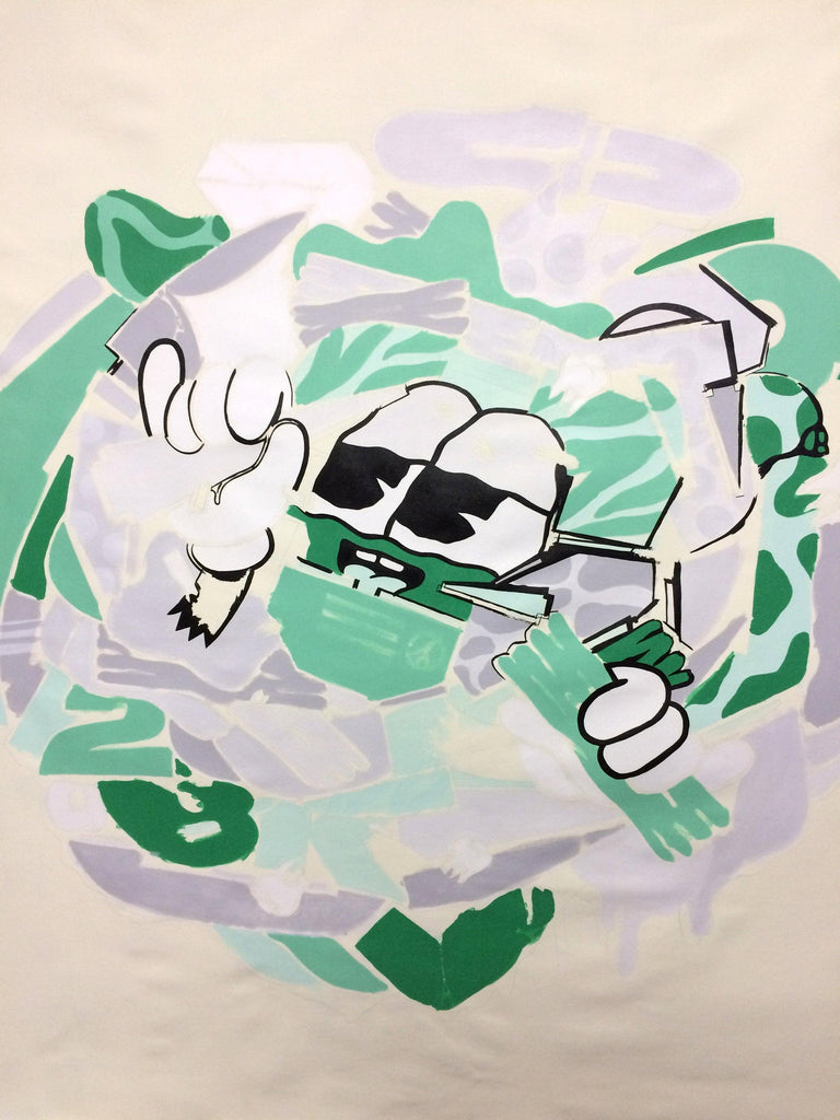 " Mix Mash Up Green " 60 x 60" - 123klan 123klan graffiti art