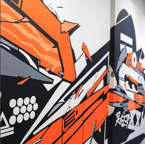 " O " 123KLAN Diptych part 2 50 x 60" - 123klan 123klan graffiti art