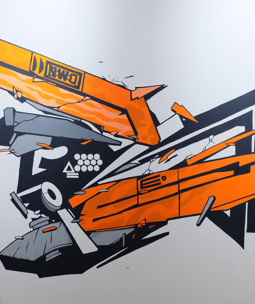 " O " 123KLAN Diptych part 2 50 x 60" - 123klan 123klan graffiti art