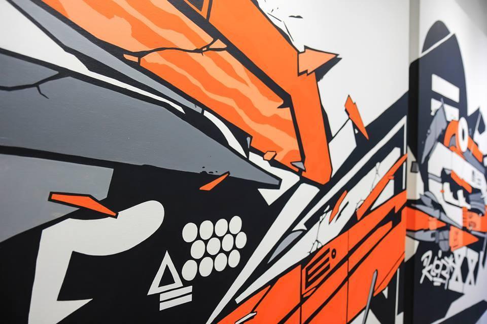 " O " 123KLAN Diptych part 2 50 x 60" - 123klan 123klan graffiti art