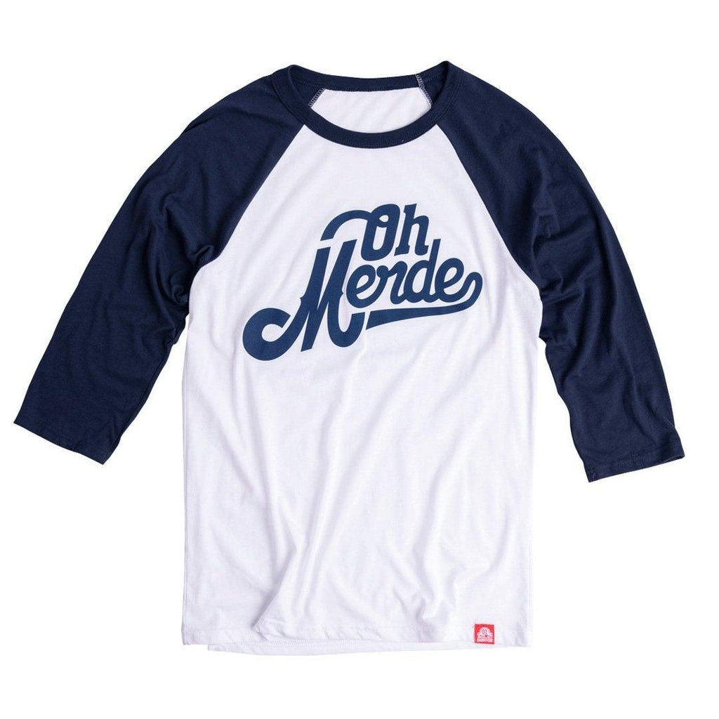 OH MERDE NAVY BASEBALL TEE - 123klan 123klan graffiti art