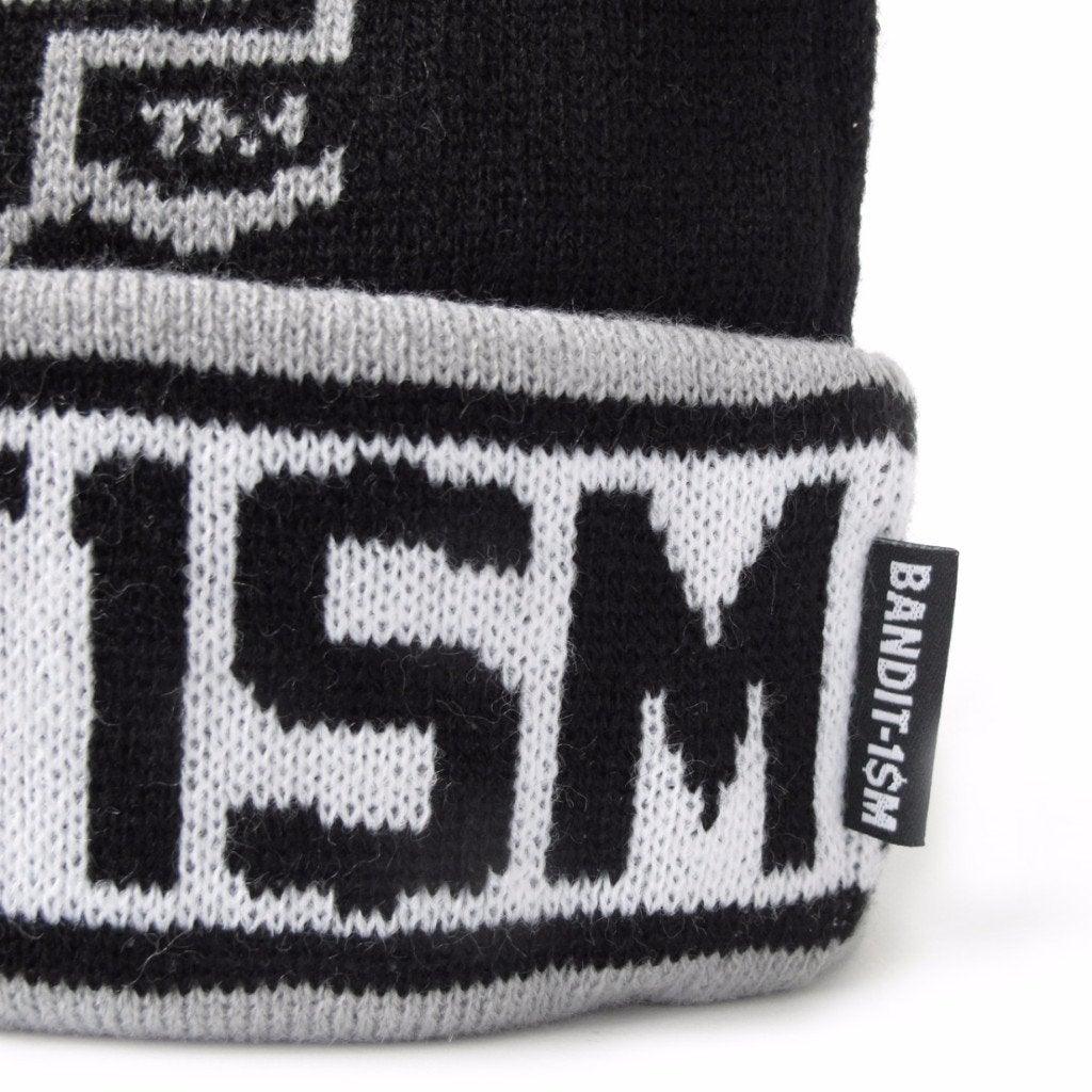 POM BEANIE BANDIT1SM BLACK AND GREY - 123klan 123klan graffiti art