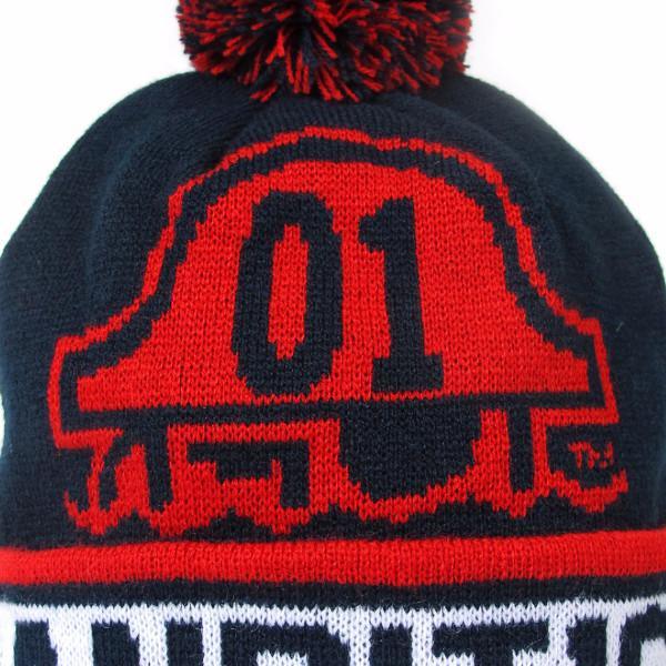 POM BEANIE BANDIT1SM NAVY AND RED - 123klan 123klan graffiti art