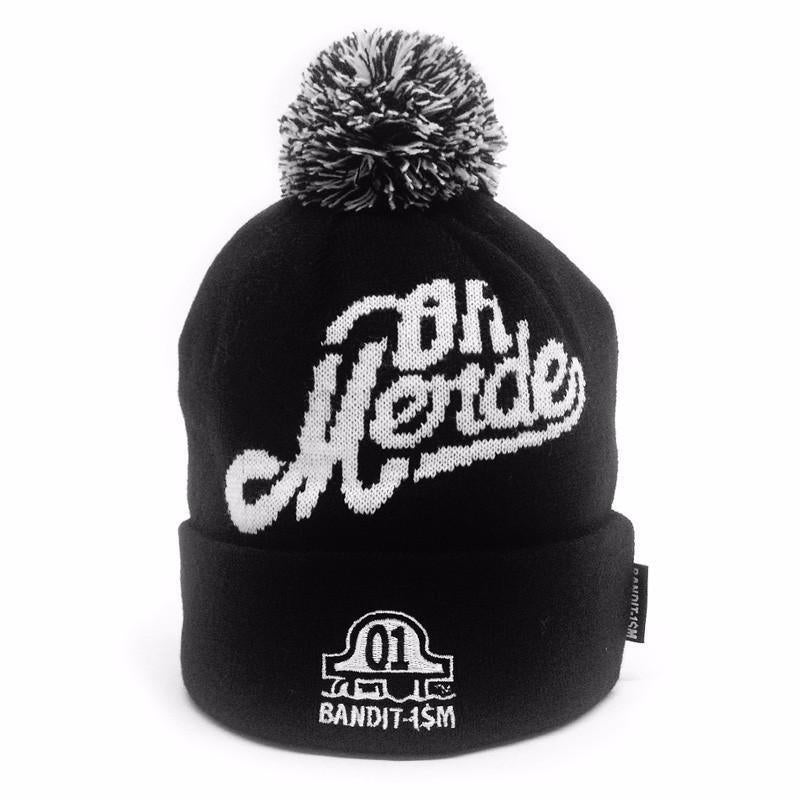 POM BEANIE OH MERDE BLACK - 123klan 123klan graffiti art