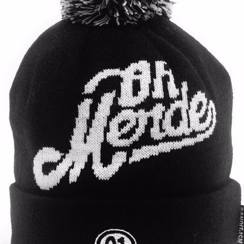 POM BEANIE OH MERDE BLACK - 123klan 123klan graffiti art