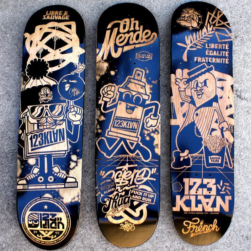" Set of 3 Skateboard "edition of 3 - 123klan 123klan graffiti art