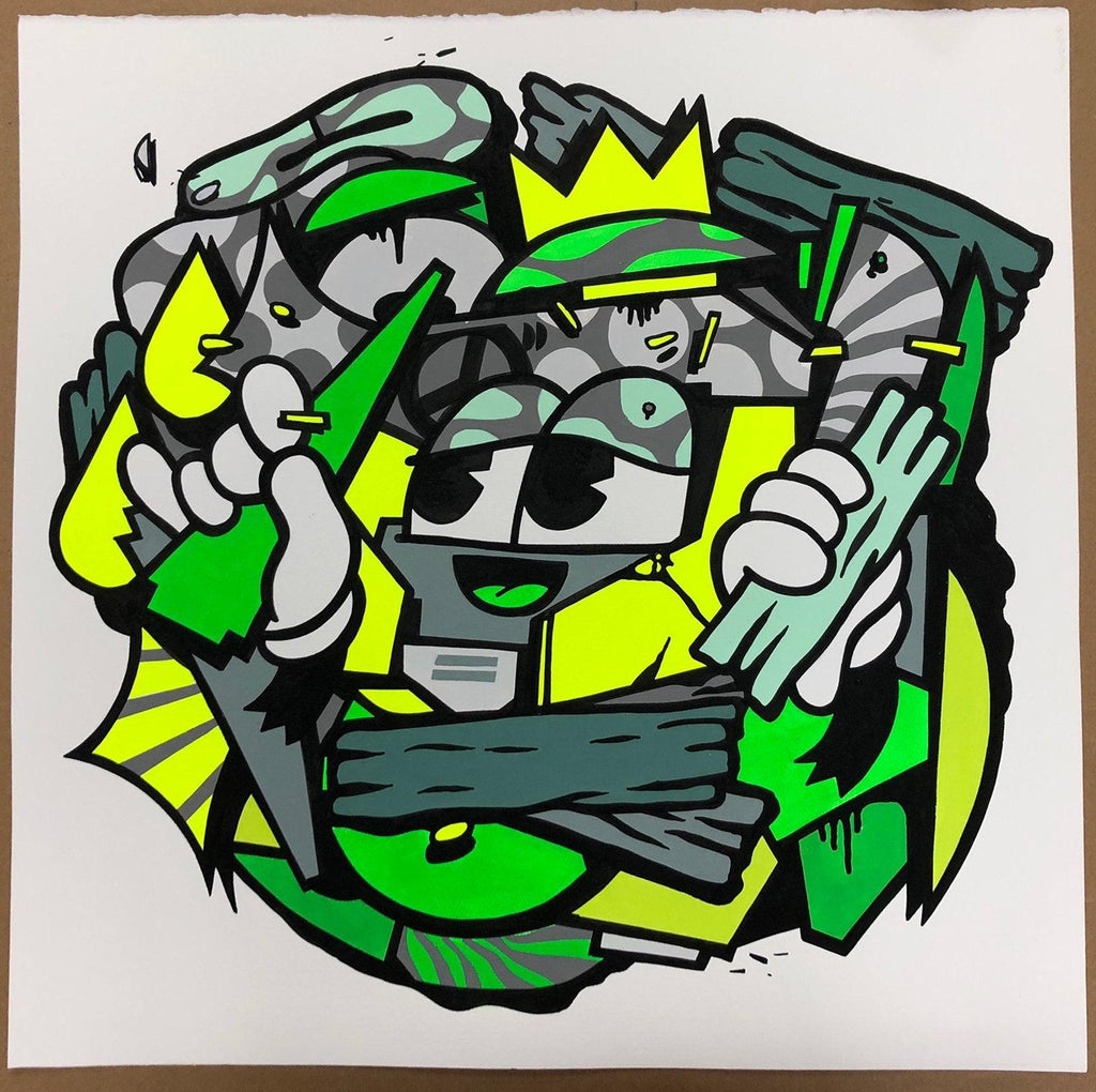 Sketch Mix Mashup Yellow - 123klan 123klan graffiti art