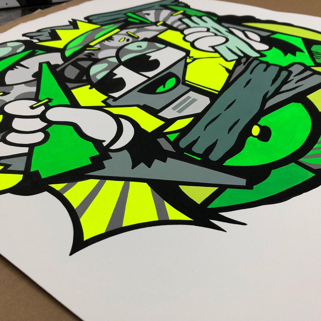 Sketch Mix Mashup Yellow - 123klan 123klan graffiti art