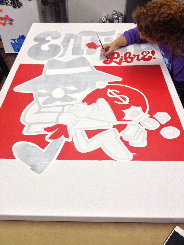 " the Robber Mascot " 36 x 60" - 123klan 123klan graffiti art