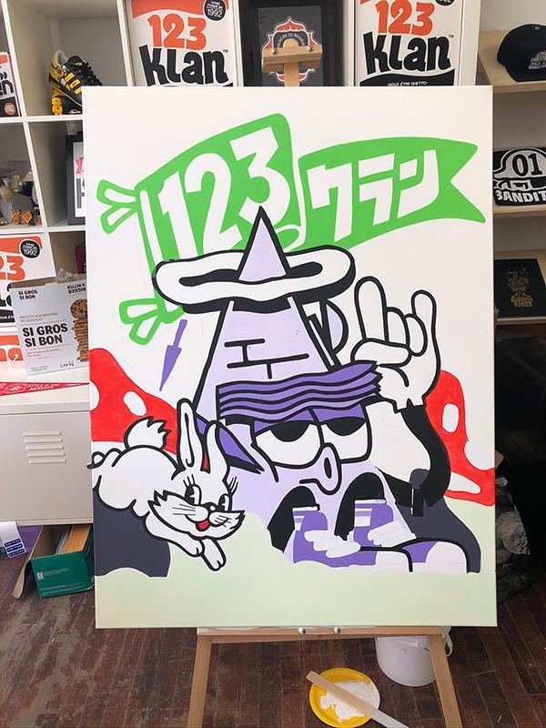 Triangle Mascot  35 x 47" - 123klan 123klan graffiti art