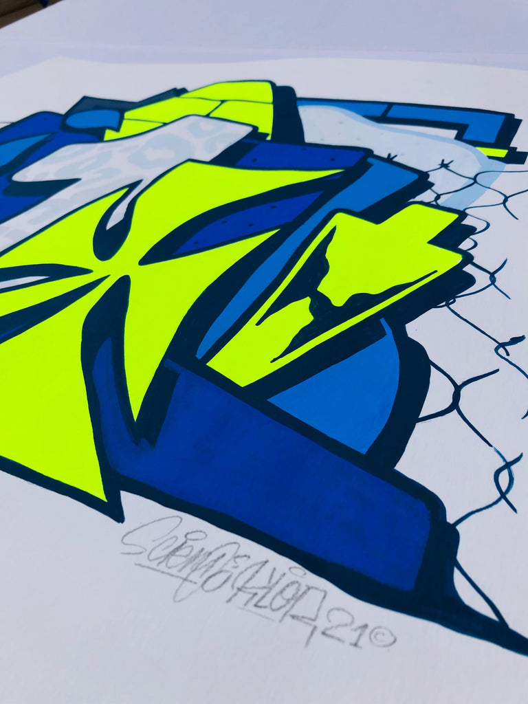 Un 2021  Sketch Medium Size - 123klan 123klan graffiti art