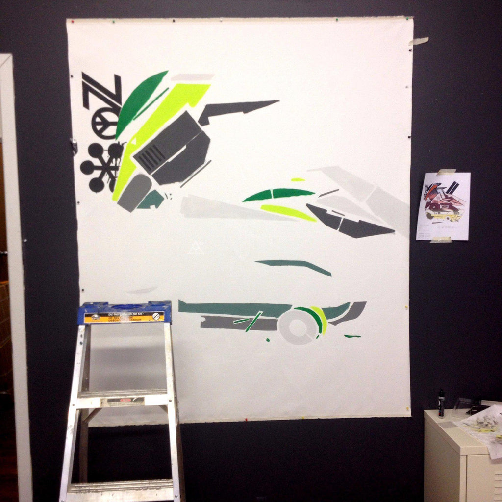 VECTOR GREEN K  CANVAS/ DAMAGE - 123klan 123klan graffiti art